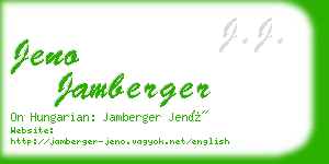 jeno jamberger business card